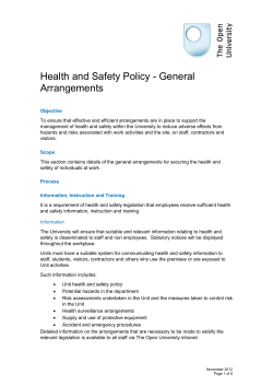 Health and Safety Policy - General