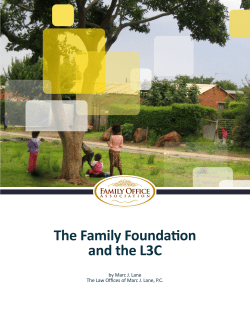 The Family Foundation and the L3C