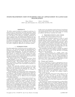 state-transition cost functions and an application to language