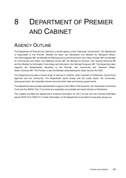 8. Department of Premier and Cabinet
