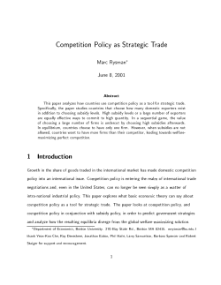 Competition Policy as Strategic Trade - Site BU
