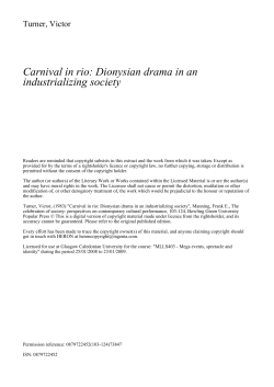 Carnival in rio: Dionysian drama in an industrializing society