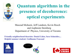 Quantum algorithms in the presence of decoherence