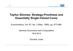 Seminar Economics and Computations Presentation Dominik