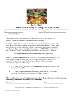 Let`s Play! Theme Community Participant Agreement
