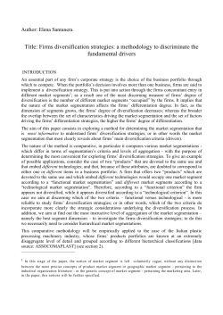 Title: Firms diversification strategies: a methodology to