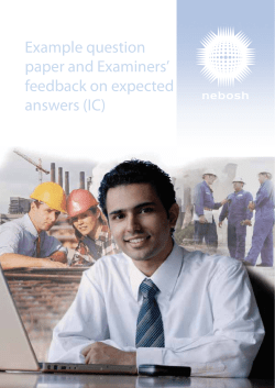 Example question paper and Examiners` feedback on expected