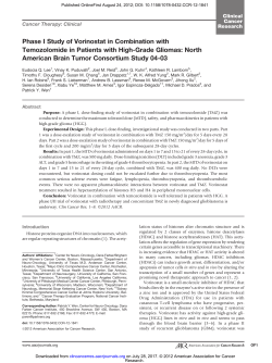 Phase I Study of Vorinostat in Combination with Temozolomide in