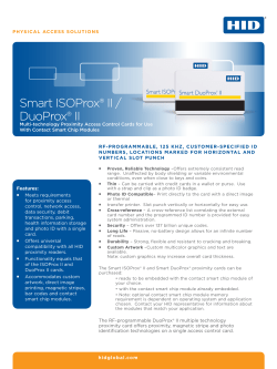 Smart ISOProx II / DuoProx II Card Datasheet