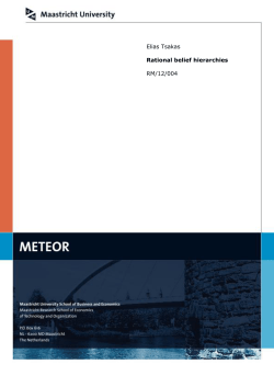 Elias Tsakas Rational belief hierarchies RM/12/004