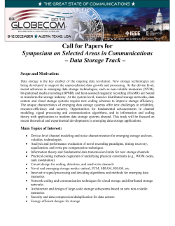 Symposium CfP - Data Storage Technical Committee