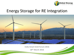 Energy Storage for RE Integration