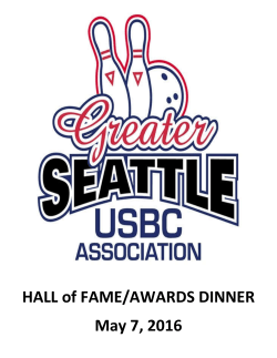 HALL of FAME/AWARDS DINNER May 7, 2016