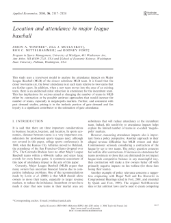 Location and attendance in major league baseball