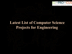 Latest List of Computer Science Projects for Engineering