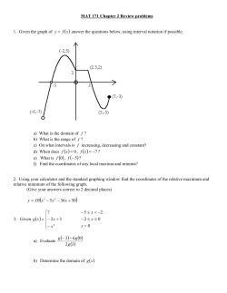 MAT 171 Chapter 2 Review problems 1. Given the graph of xfy