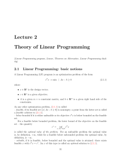 Lecture 2 Theory of Linear Programming