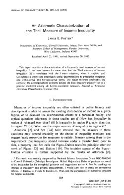 An Axiomatic Characterization of the Theil Measure of