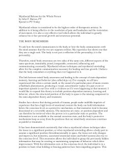 The Body Remembers - Integrative Health Denver