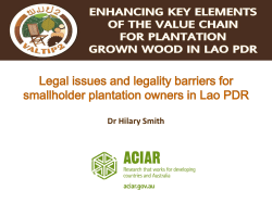 Legal Issues and legality barriers for smallholder plantations in Lao