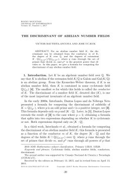 THE DISCRIMINANT OF ABELIAN NUMBER