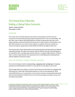 The Echoing Green Fellowship: Building a Lifelong Fellow Community