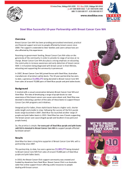 Steel Blue Successful 10-year Partnership with Breast Cancer Care