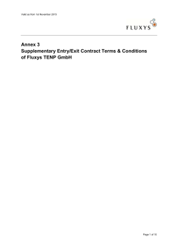 Annex 3 &ndash; Supplementary Entry/Exit Contract Terms