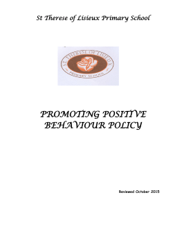 positive behaviour policy - St Therese of Lisieux Primary School