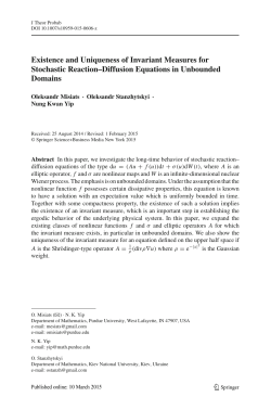 Existence and Uniqueness of Invariant Measures