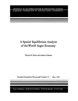 A Spatial Equilibrium Analysis of the World Sugar Economy
