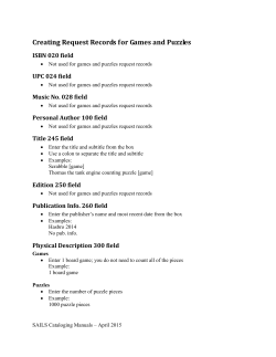 Creating Request Records for Games and Puzzles