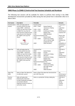 Test Session Schedule