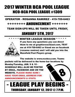 league play begins - NCO BCA Home Page