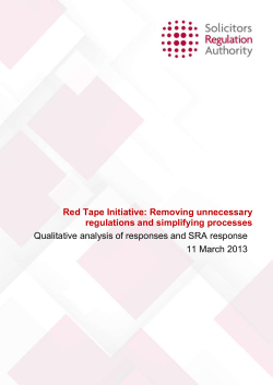 sra-red-tape-initiative-analysis - Solicitors Regulation Authority