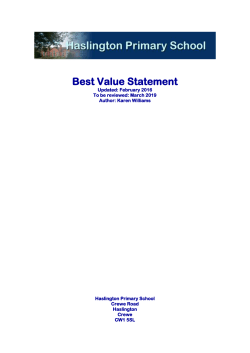 Best Value Statement - Haslington Primary School