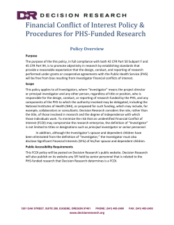 Policy Overview - Decision Research