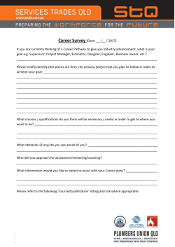 Career Survey - SERVICES TRADES QLD