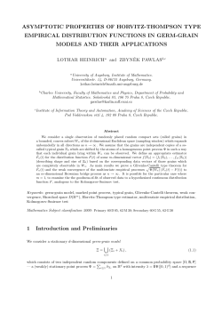 ASYMPTOTIC PROPERTIES OF HORVITZ