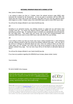 National minimum wage rate change letter