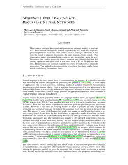 sequence level training with recurrent neural networks