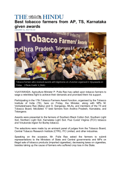 Best tobacco farmers from AP, TS, Karnataka given awards