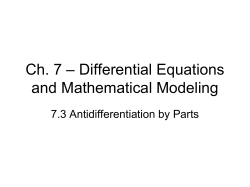 7.3 - Antidifferentiation by Parts