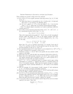 Review Problems in Dynamical systems and Entropy These