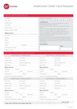 Additional Credit Card Request