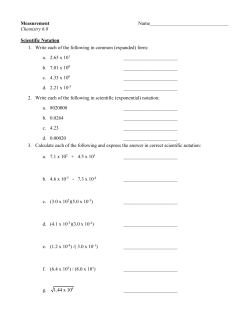 Scientific Notation Practice Quiz