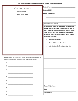 If You Have A Doctor`s Note Attach It Here or on back