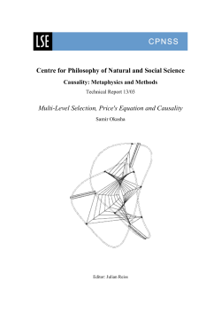 Multi-level Selection, Price`s Equation and Causality