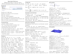 Sage Quick Reference William Stein