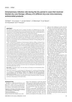 Intramammary infection rate during the dry period in cows that
